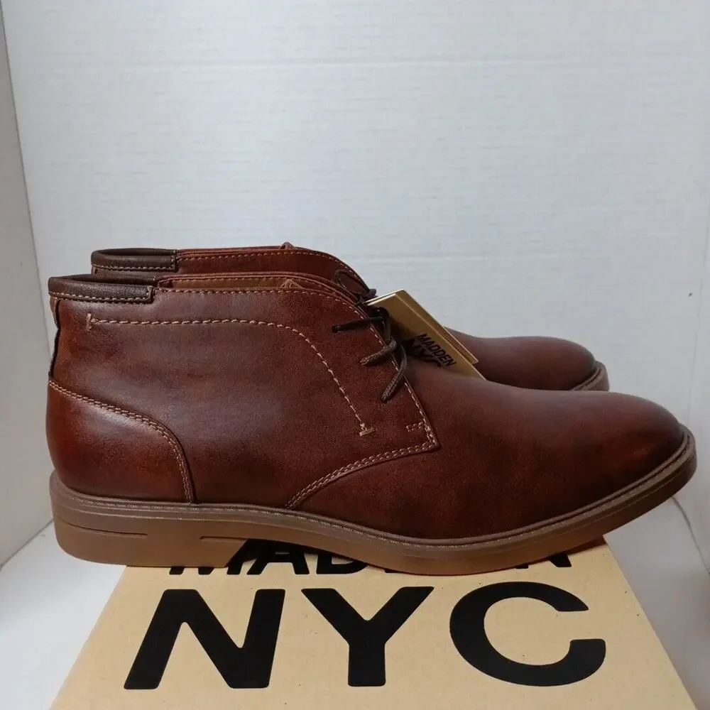 Madden NYC Men’s Adam Chukka Dress Boots‎ Leather Brown Size 9 Comfort Insoles